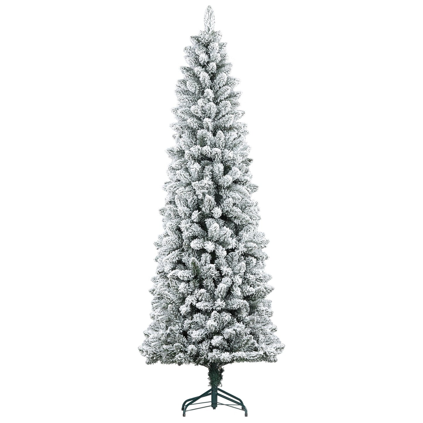 Artificial Christmas Tree, 210cm, Slim Design, Snow-Covered