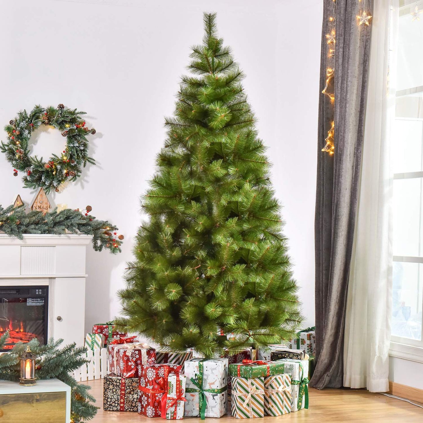 Artificial Christmas tree 2.1M, dense branches, easy installation