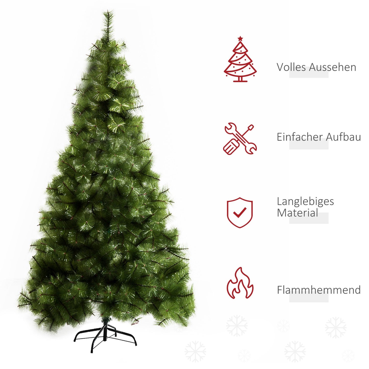 Artificial Christmas tree 2.1M, dense branches, easy installation