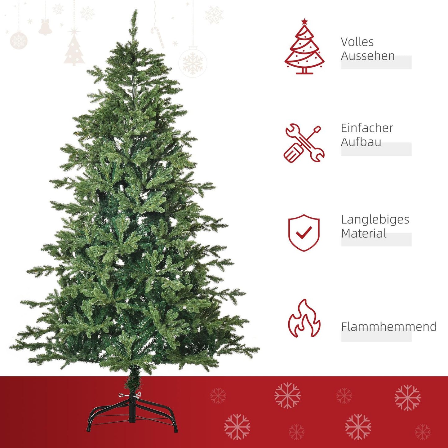 Artificial Christmas tree, 2.1M, PVC & PE, metal stand