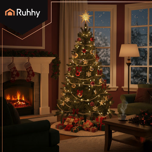 Artificial Christmas Tree, 2.1m, Flame-Retardant PVC