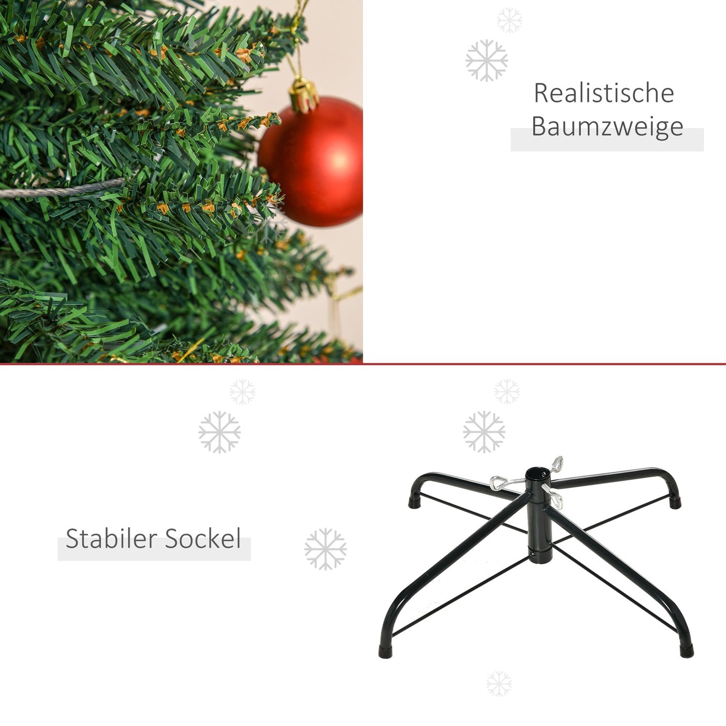 Artificial Christmas Tree, 2.1m, Realistic Plastic Branches