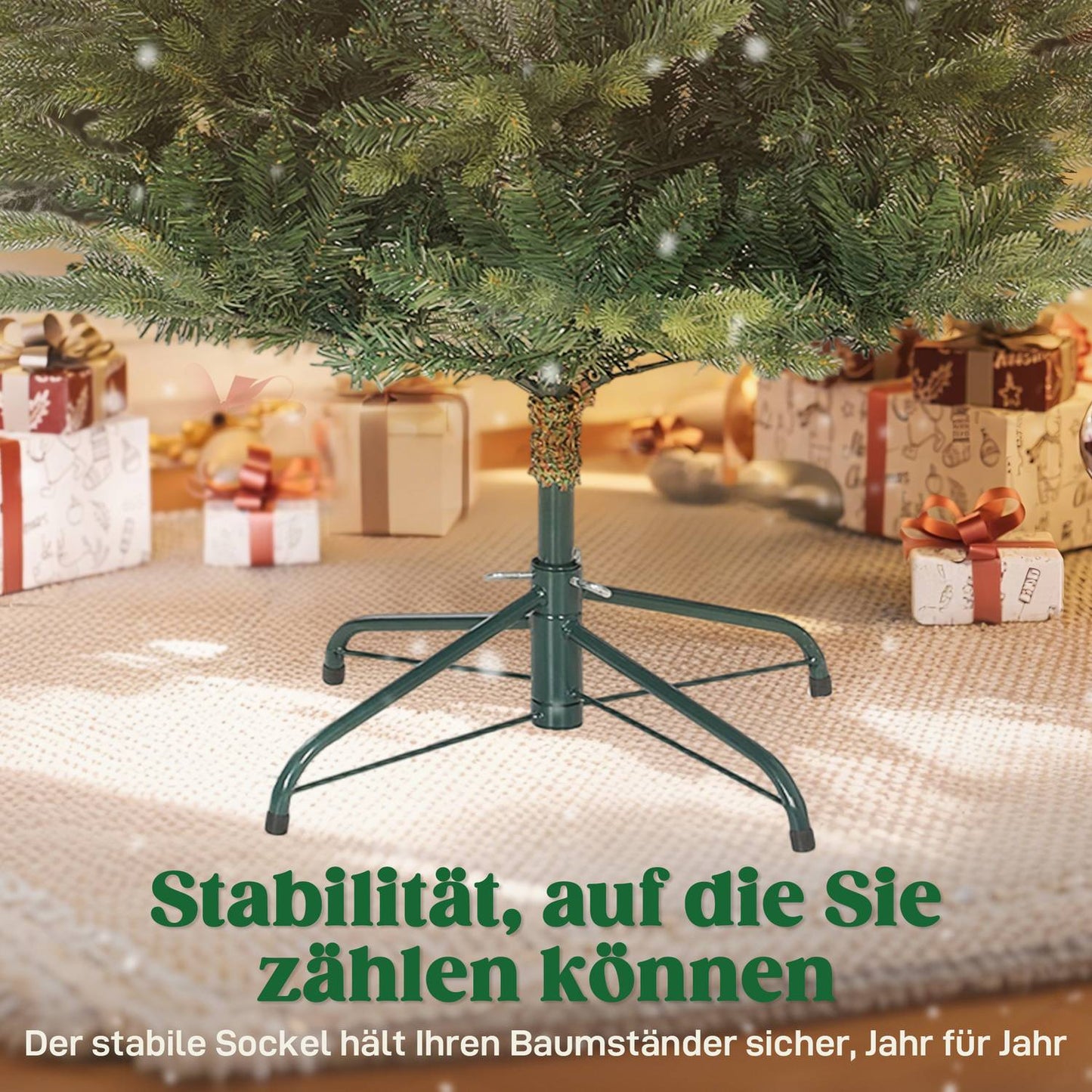 Artificial Christmas Tree, Realistic Branches, Metal Stand, 180 cm