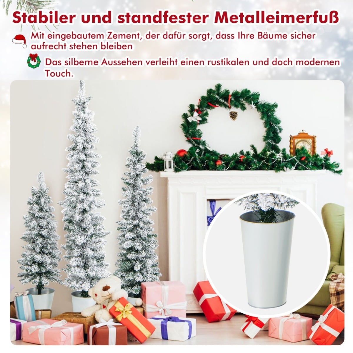 Artificial Christmas Tree Set with Snow, 3 Sizes (90-150 cm)