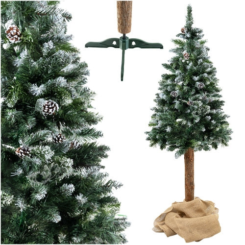 Artificial Christmas Tree, Snow-Covered, 180 cm, Natural Trunk