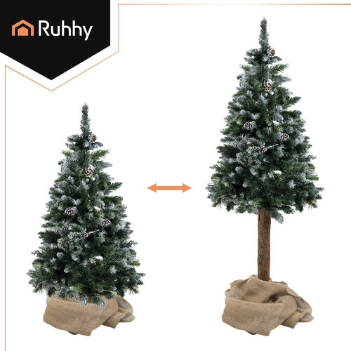Artificial Christmas Tree, Snow-Covered, 180 cm, Natural Trunk