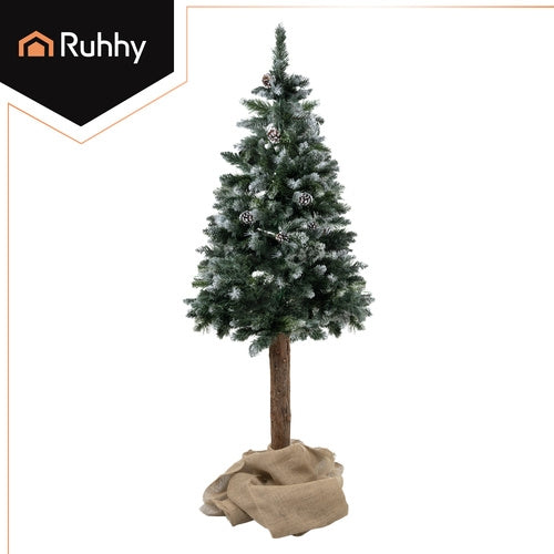 Artificial Christmas Tree, Snow-Covered, 180 cm, Natural Trunk