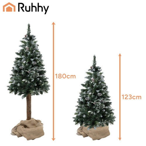 Artificial Christmas Tree, Snow-Covered, 180 cm, Natural Trunk