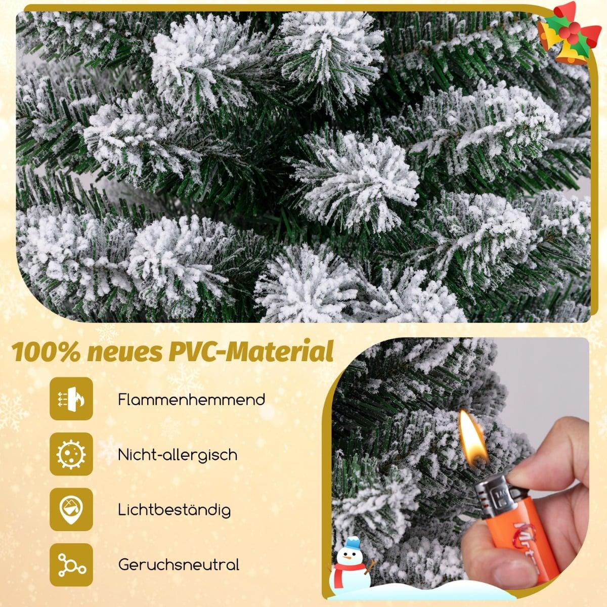 Artificial Christmas Tree, Snow-Flocked, 180 cm, PVC