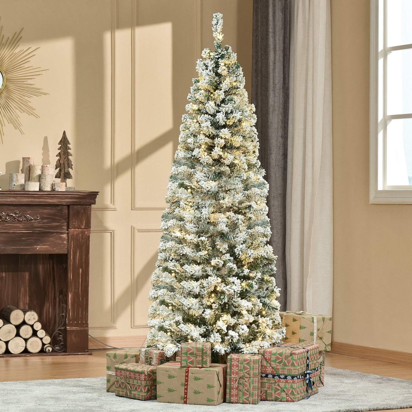 Artificial Christmas tree with remote-controlled LED lights, 180cm