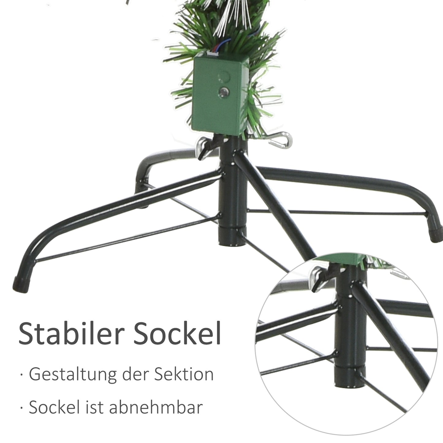 Artificial Christmas tree with remote control LED, 150cm, Green/White