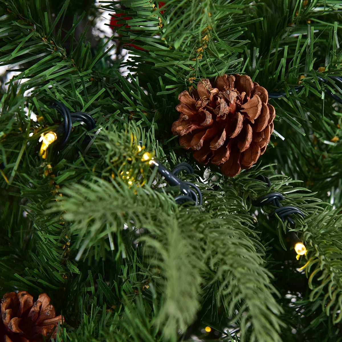 Artificial Christmas Tree with LED Lights, 210 cm, Green