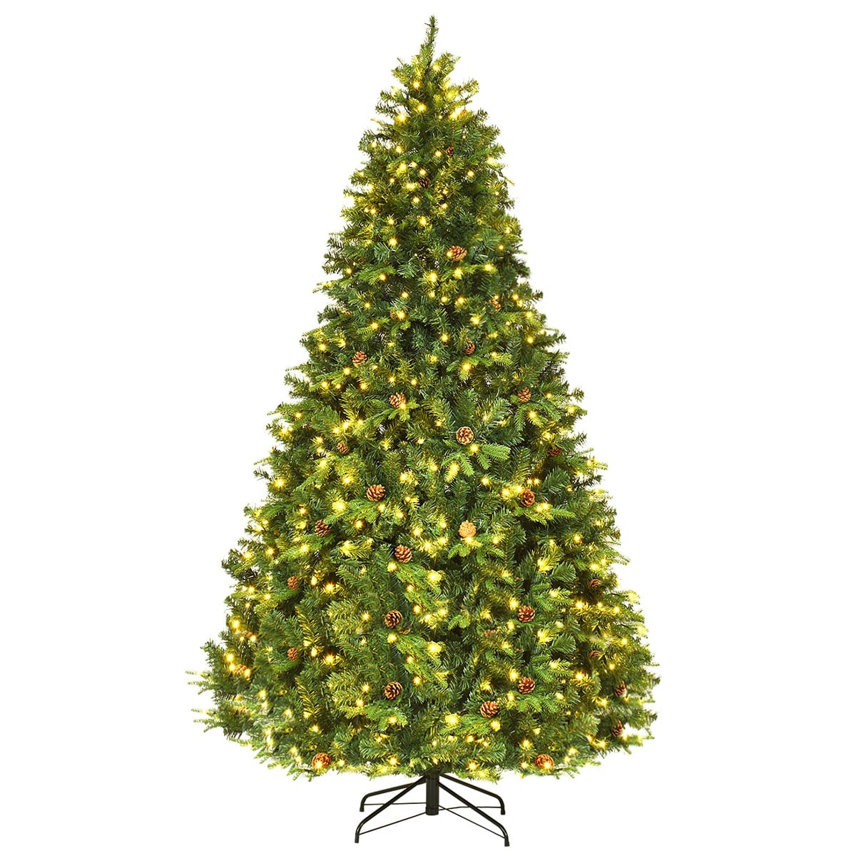 Artificial Christmas Tree with LED Lights, 240 cm, Green