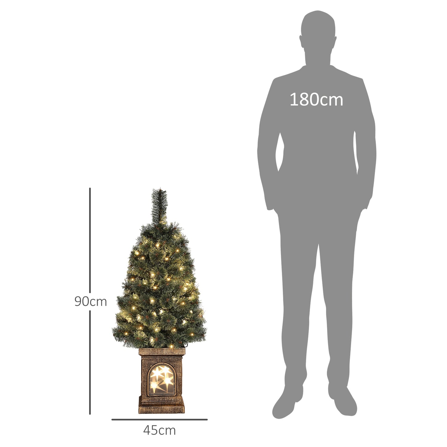 90cm indoor artificial Christmas tree with LED lights