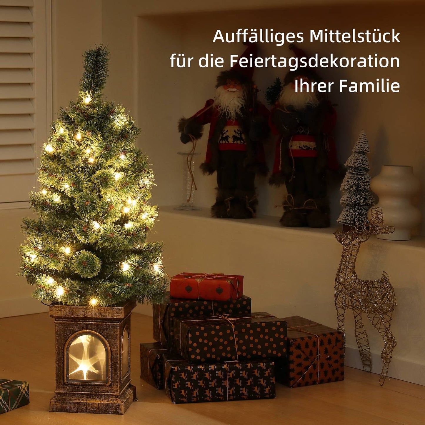 90cm indoor artificial Christmas tree with LED lights