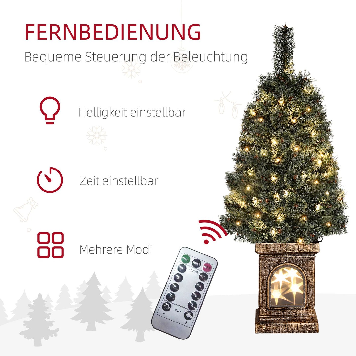 90cm indoor artificial Christmas tree with LED lights