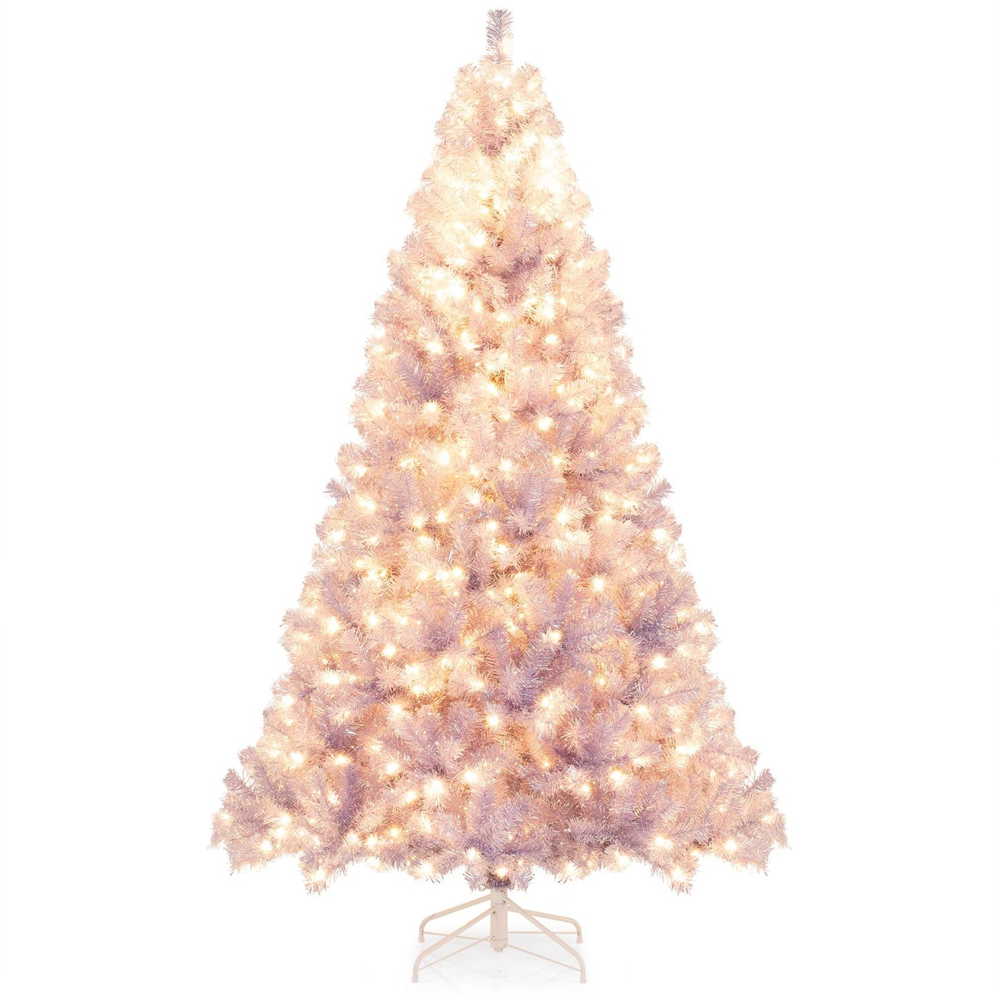 Artificial Christmas Tree with Lights, 225 cm, Purple, LED