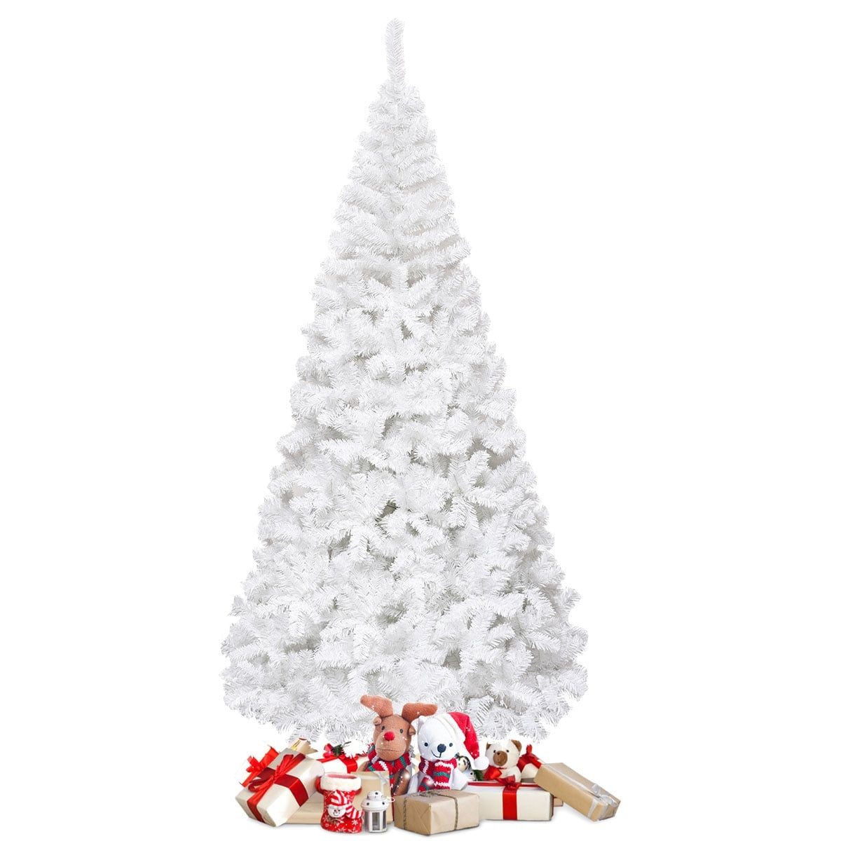 Artificial Christmas Tree with Metal Stand, 210 cm, White