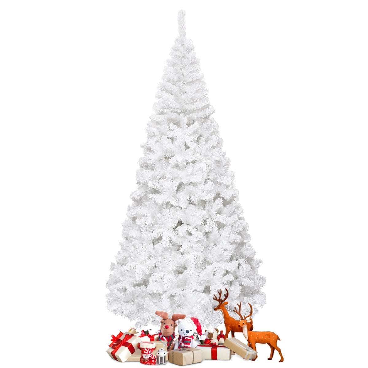 Artificial Christmas Tree with Metal Stand, 240 cm, White