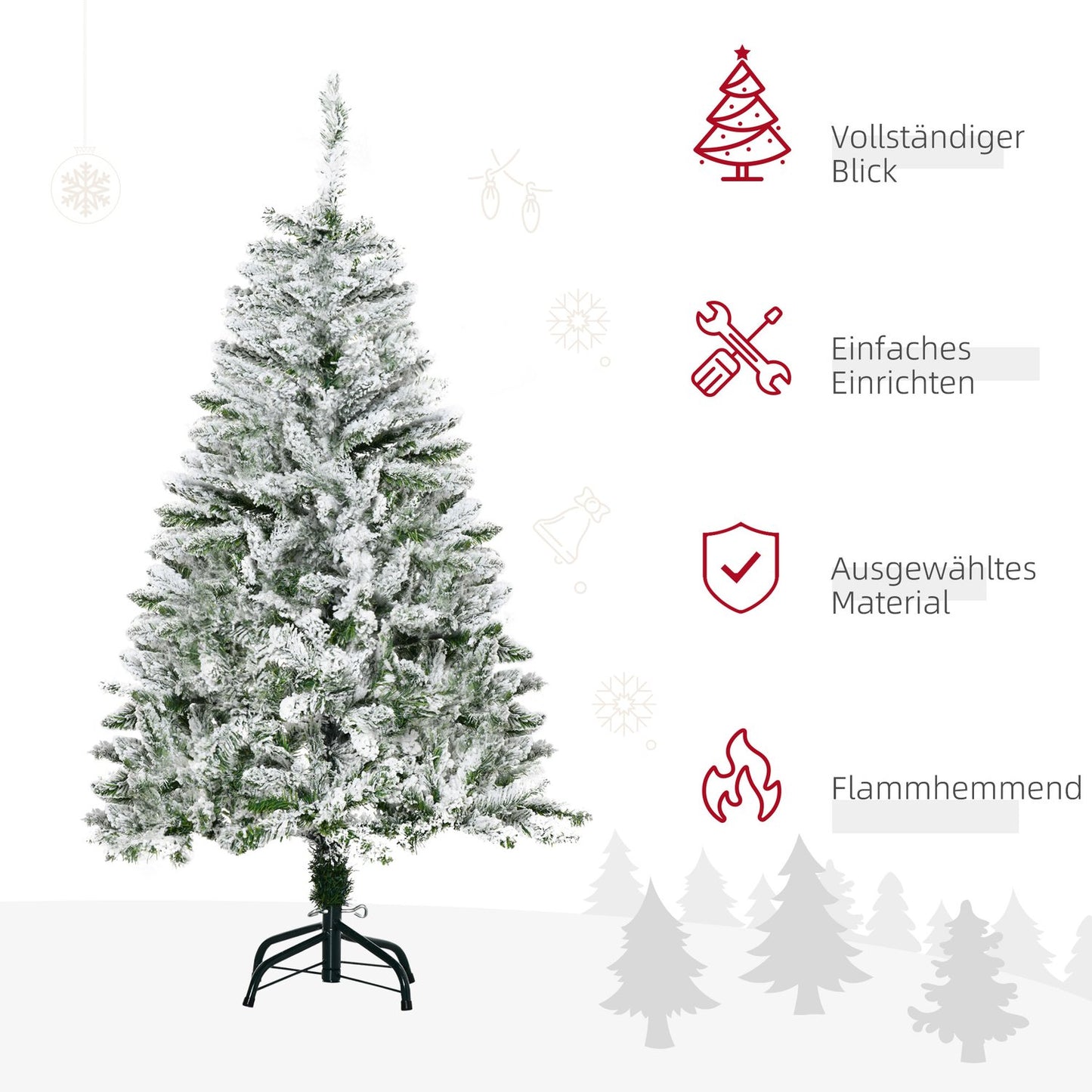 120 cm artificial Christmas tree with snow and 200 tips