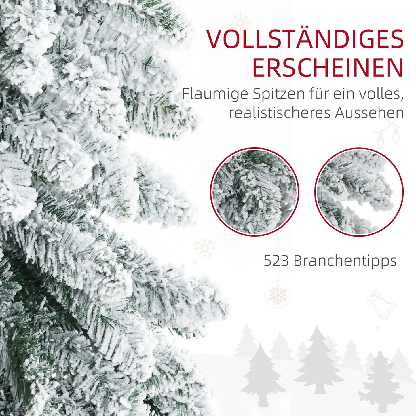 180 cm artificial Christmas tree with snow and base
