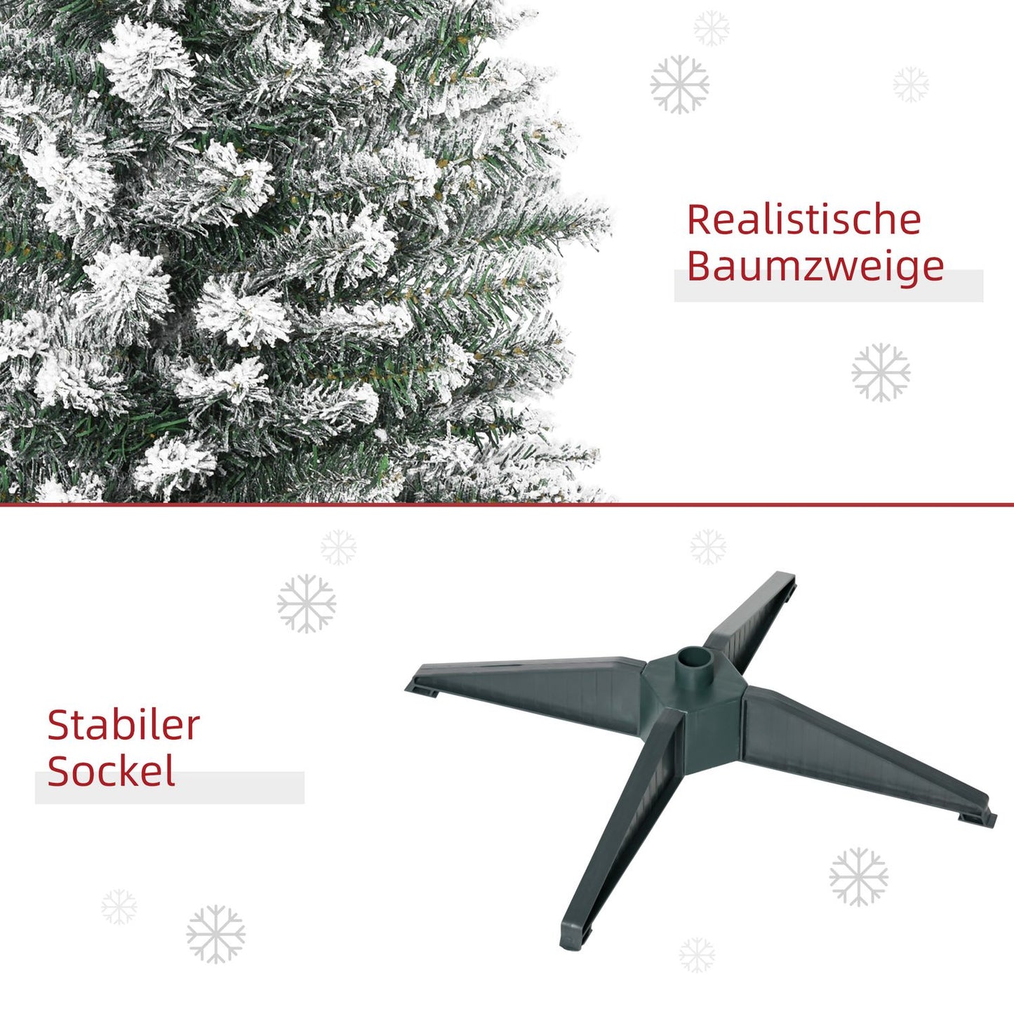 180 cm artificial Christmas tree, frosted with snow, 390 tips