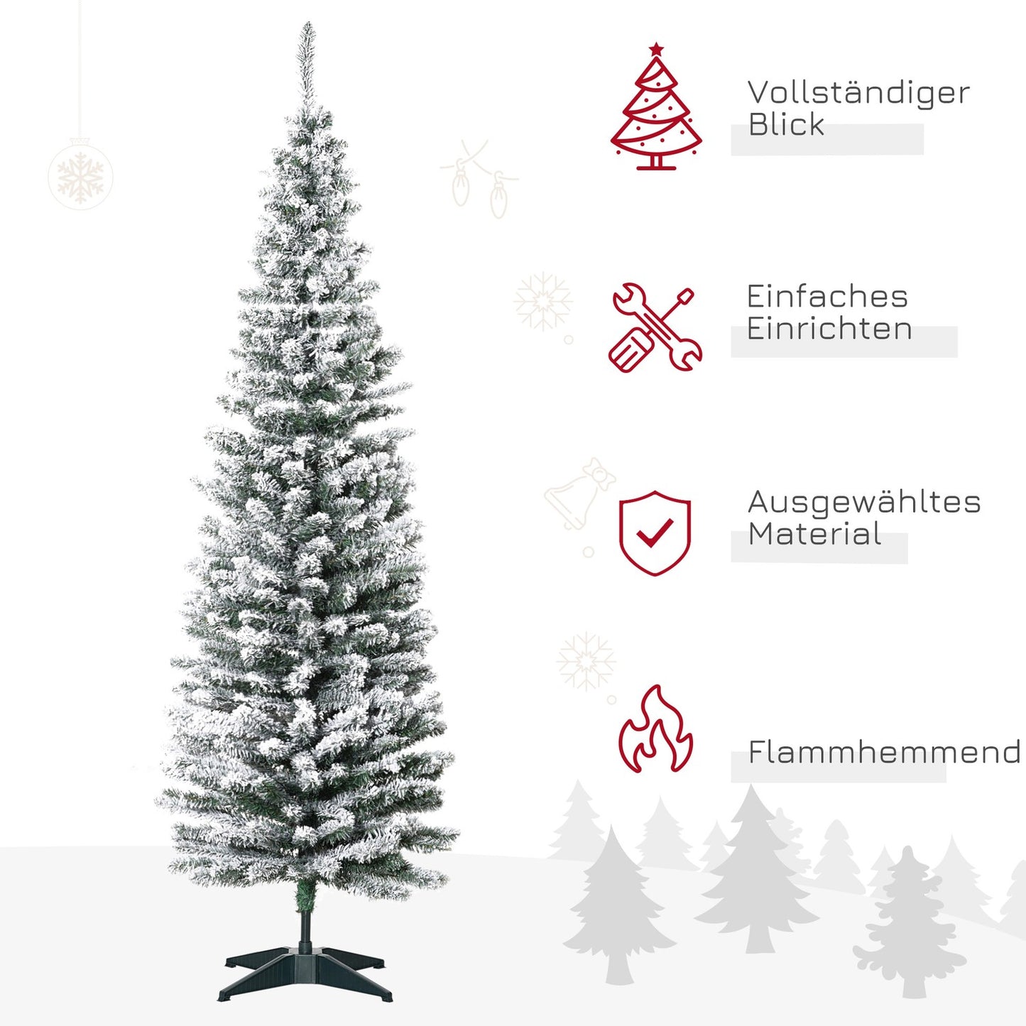 180 cm artificial Christmas tree, frosted with snow, 390 tips