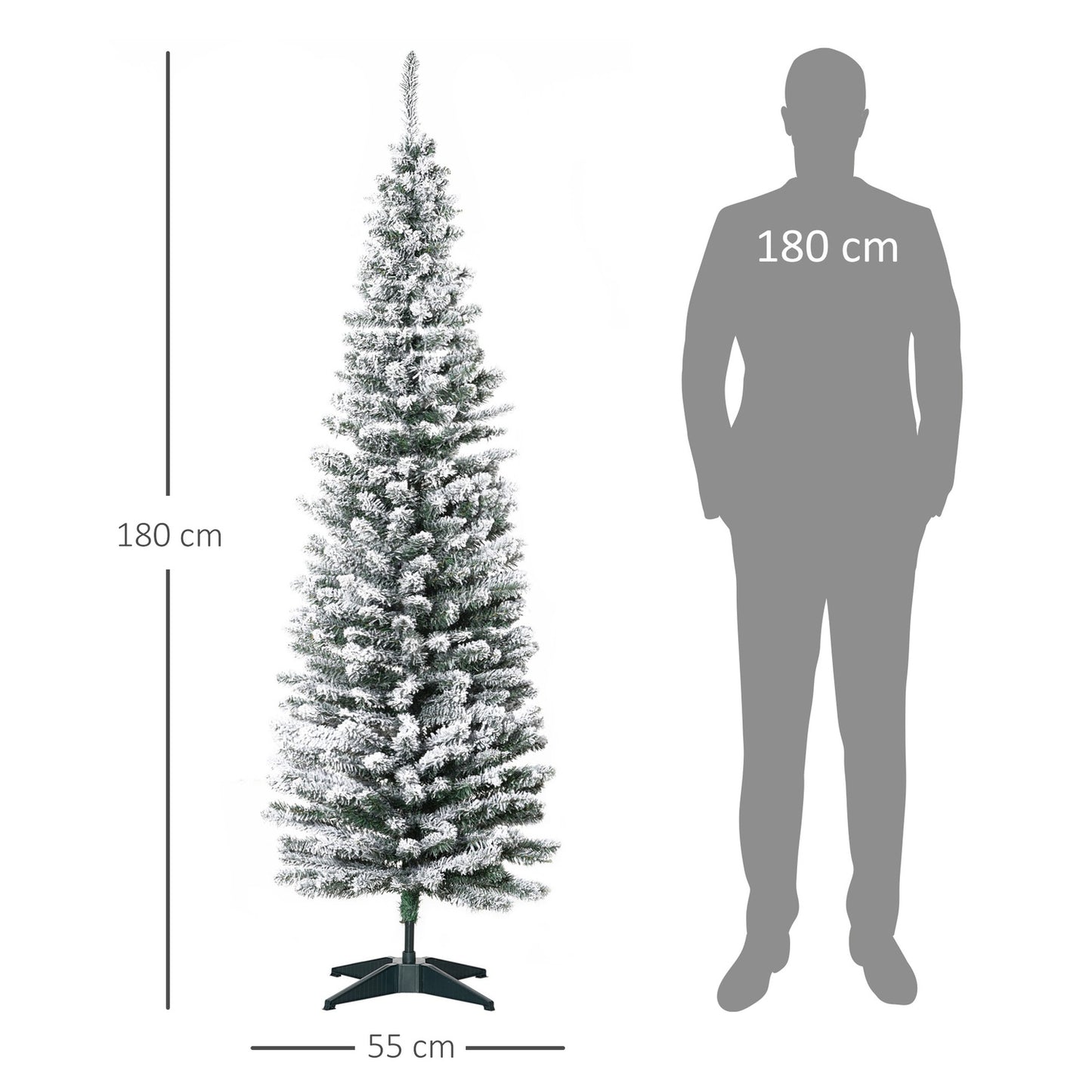 180 cm artificial Christmas tree, frosted with snow, 390 tips