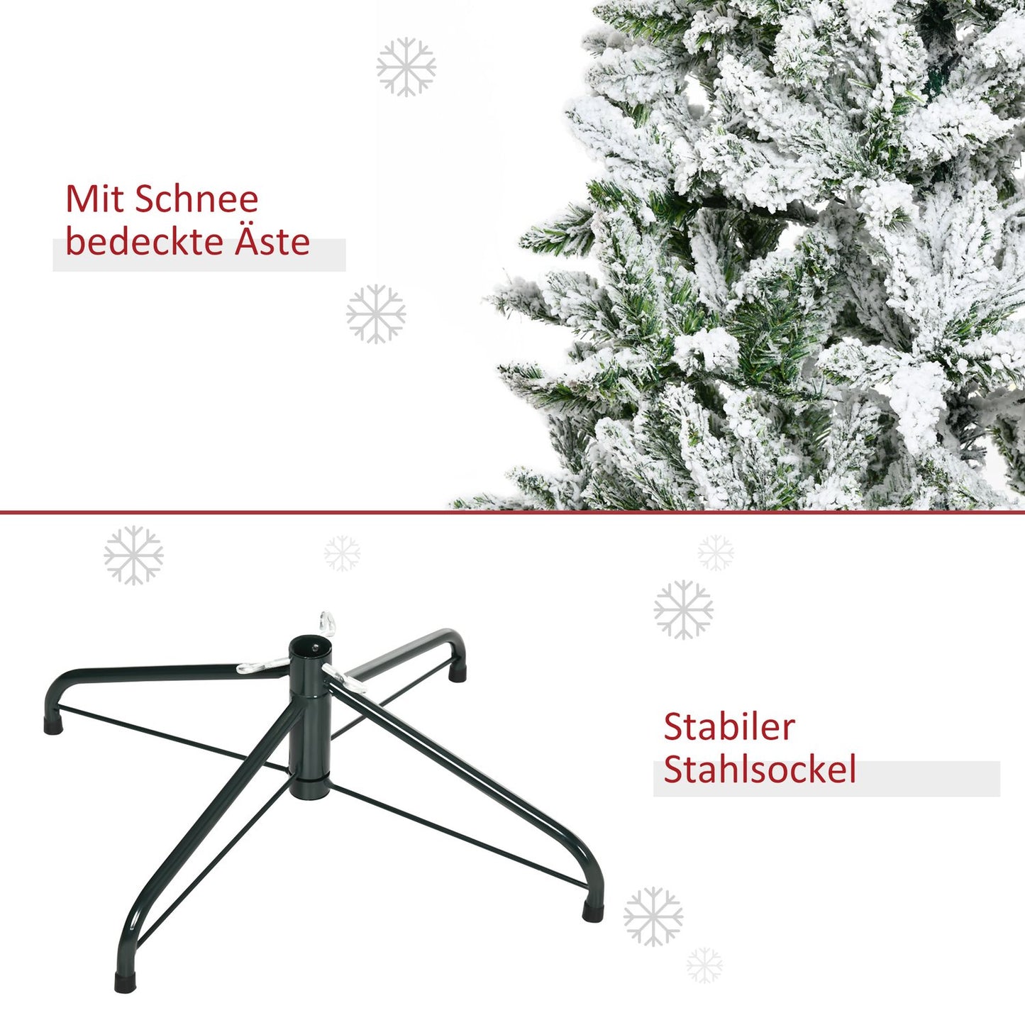 180 cm artificial Christmas tree with snow - 750 tips, indoors