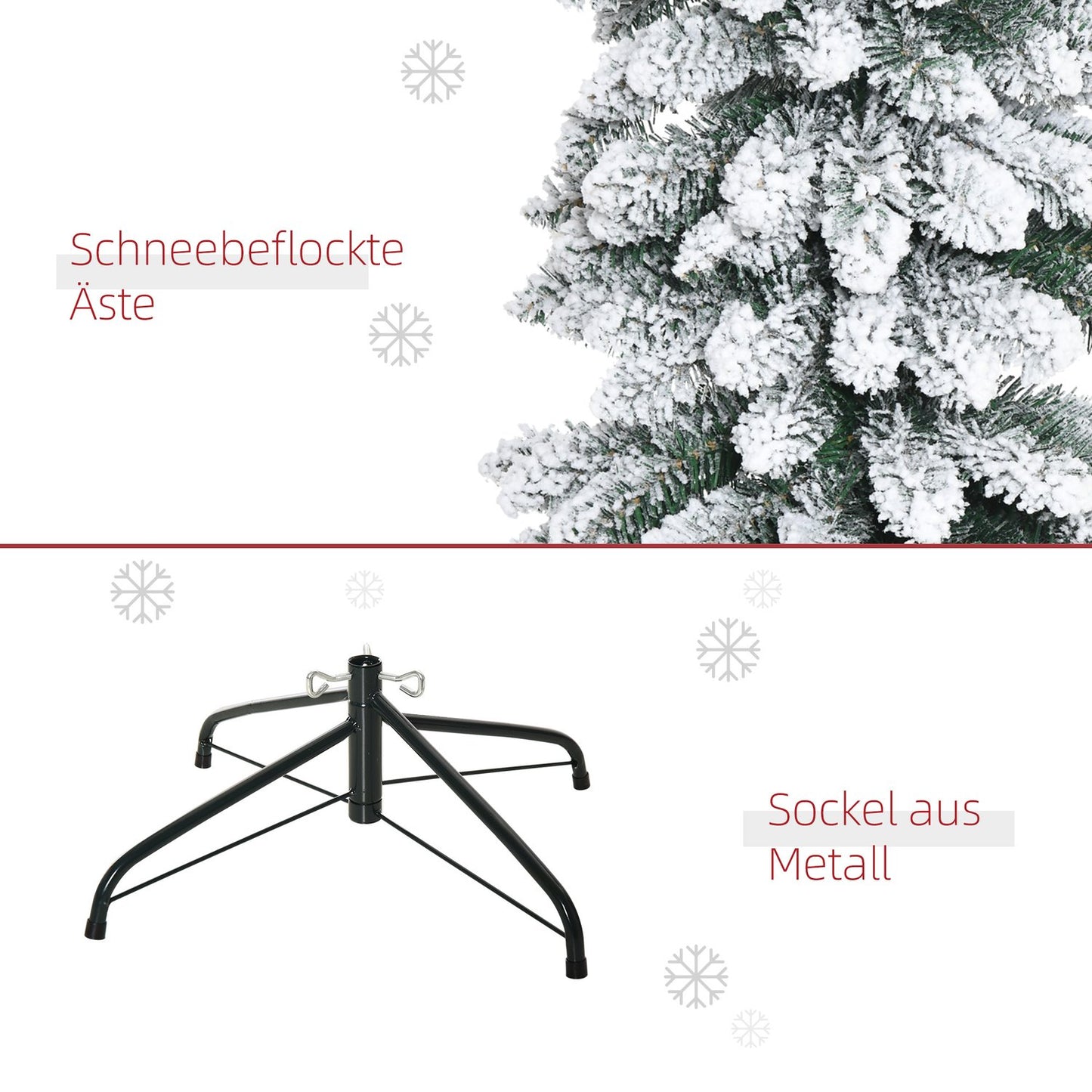Artificial Christmas tree 210cm with snow and metal stand