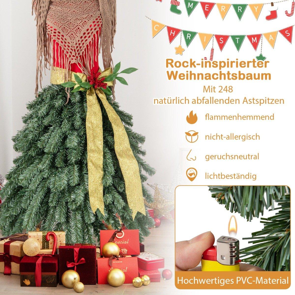 Artificial Christmas tree in a tailor's dummy look with a removable scarf and red berries