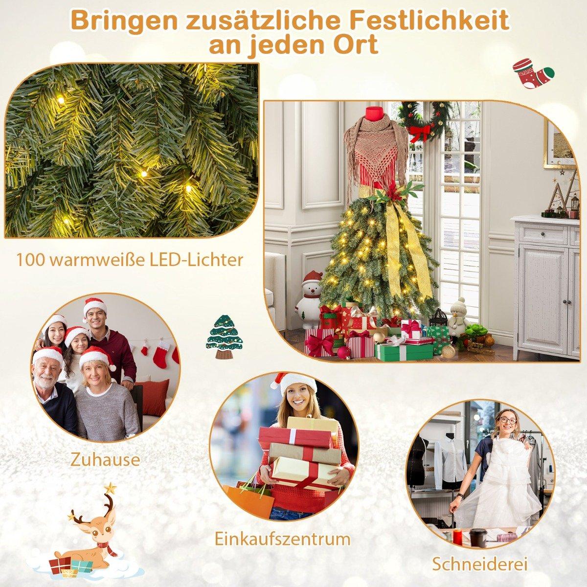 Artificial Christmas tree in a tailor's dummy look with a removable scarf and red berries