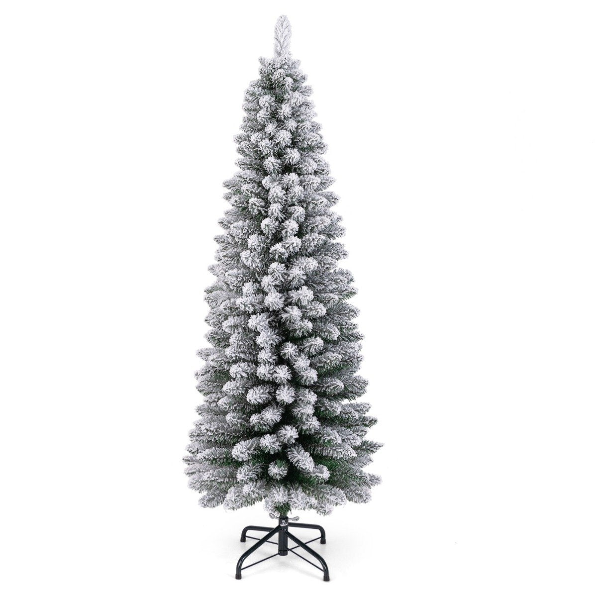 Artificial Christmas tree pencil 150 cm Christmas tree with snow green