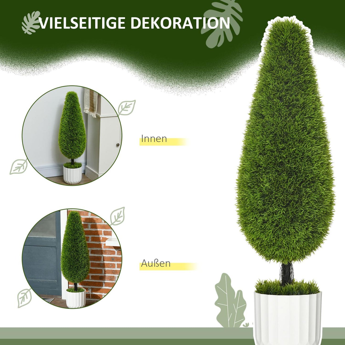 Artificial cypress trees with moss - Set of 2.90 cm