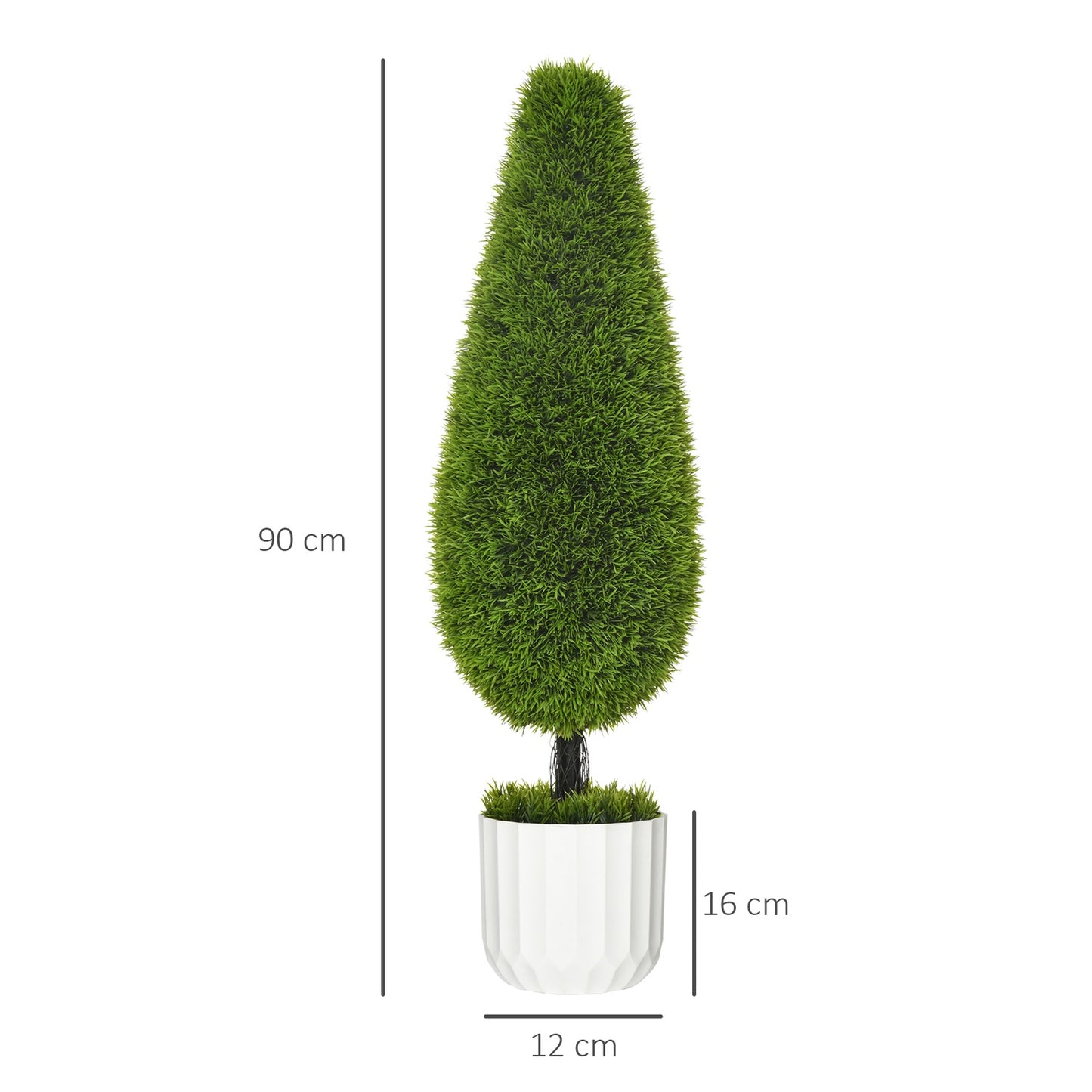 Artificial cypress trees with moss - Set of 2.90 cm