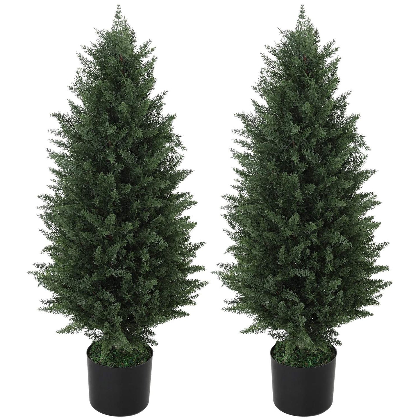 Set of 2 90 cm UV-resistant artificial cypress trees