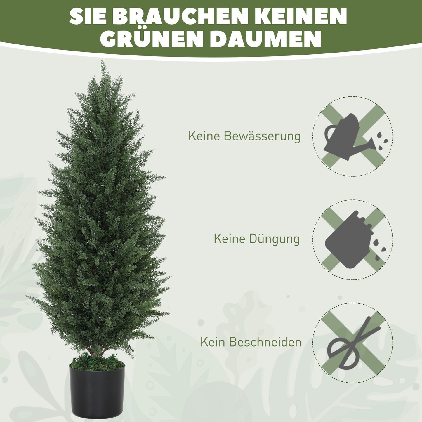 Set of 2 90 cm UV-resistant artificial cypress trees