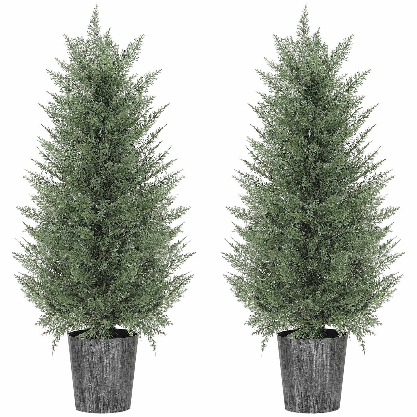 Artificial Cypress Trees Set, 2-Pack, UV Resistant, 81 Leaves