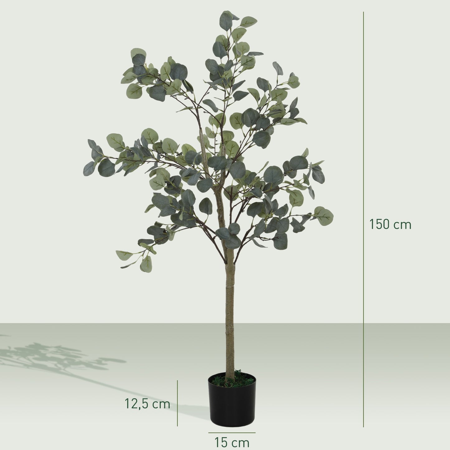 Large 150 cm artificial eucalyptus tree with pot