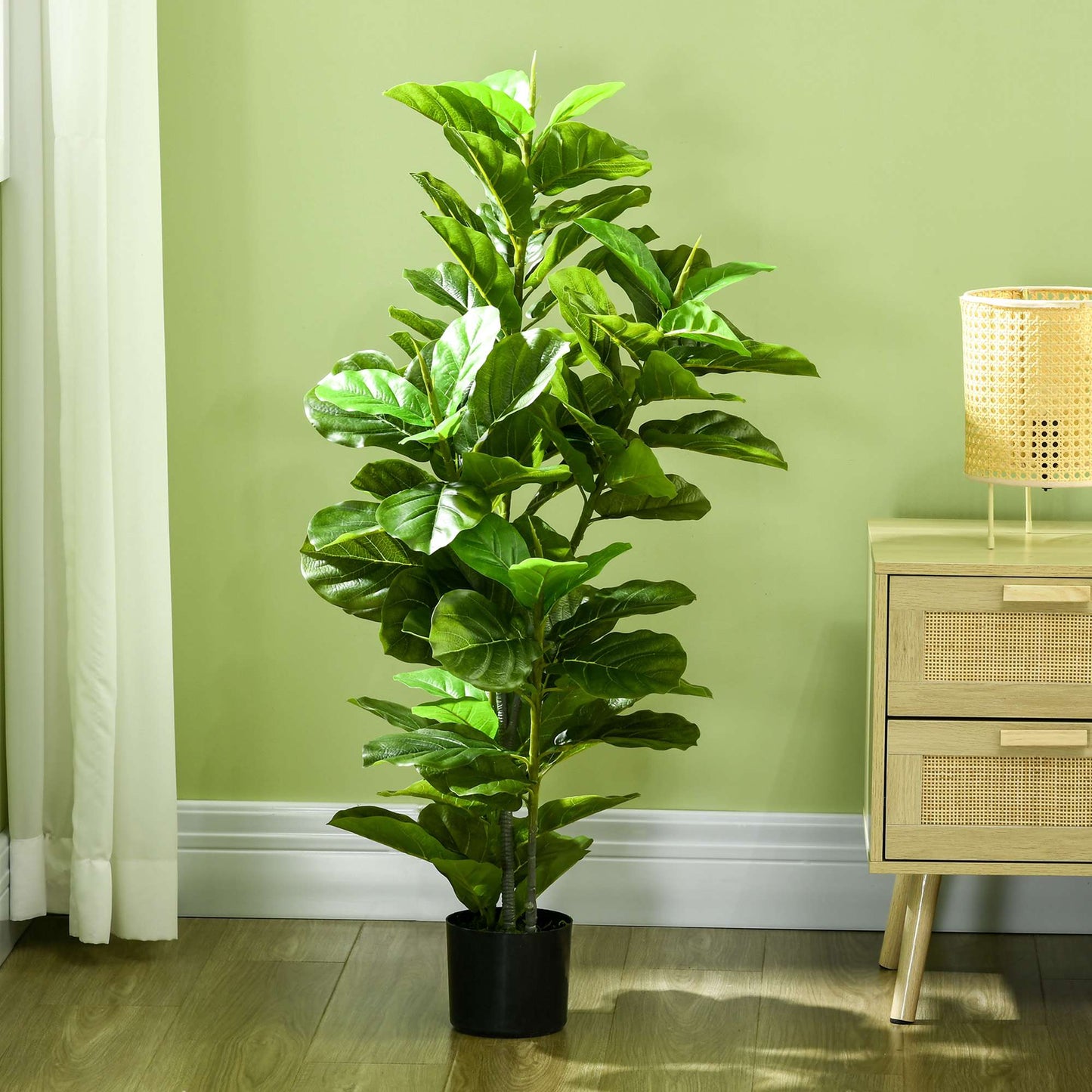 Artificial Ficus Plant, 110 cm, 90 Leaves with Pot