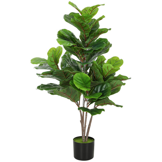 Artificial Fiddle Leaf Fig Tree, 110cm, Potted Decor