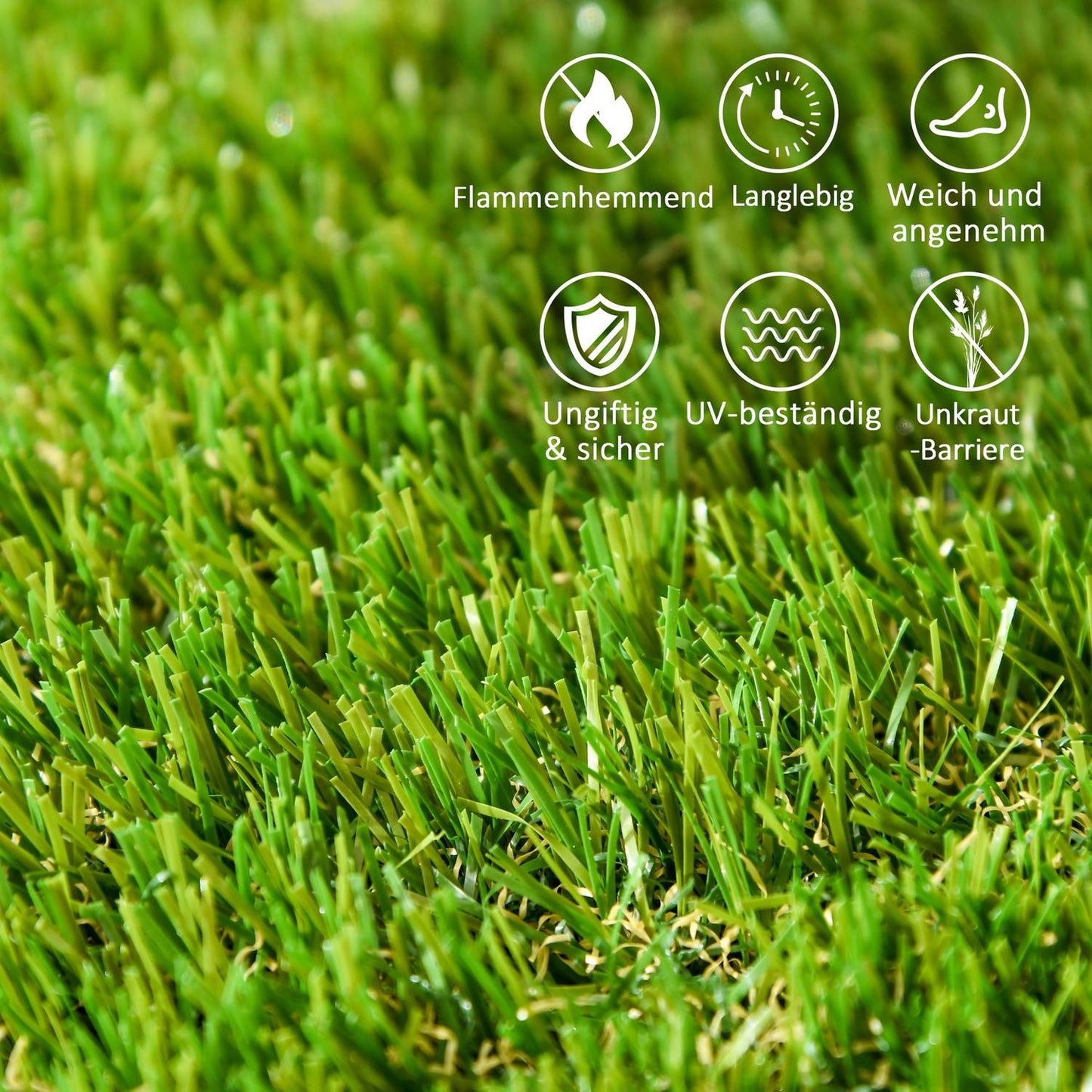 Artificial Grass Tiles - Pack of 10, 25mm, for garden use