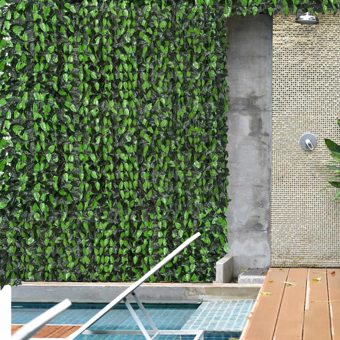 Artificial Greenery Privacy Fence, 300x100 cm, Dark Green