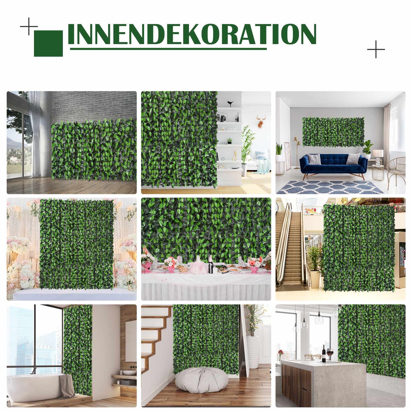 Artificial Greenery Privacy Fence, 300x100 cm, Dark Green