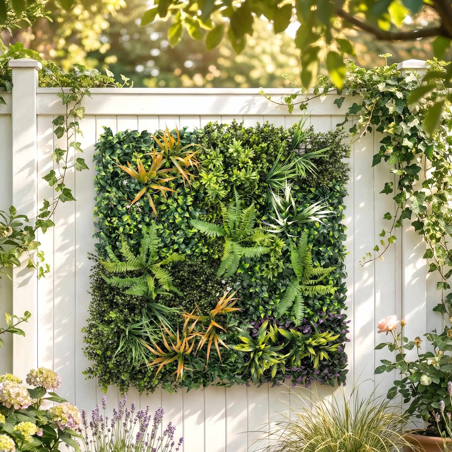 Artificial Hedge Panel, 100x100 cm, UV Resistant