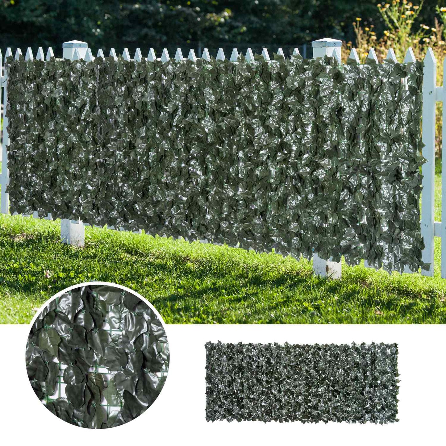Artificial Privacy Hedge Wall - Dark Green, 300 x 150 cm