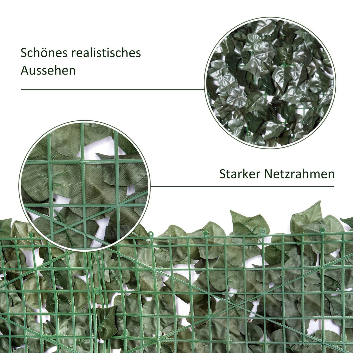 Artificial Privacy Hedge Wall - Dark Green, 300 x 150 cm