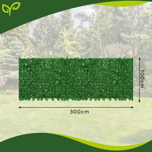 Artificial Hedge for Balcony, 3x1m, Green Privacy Screen
