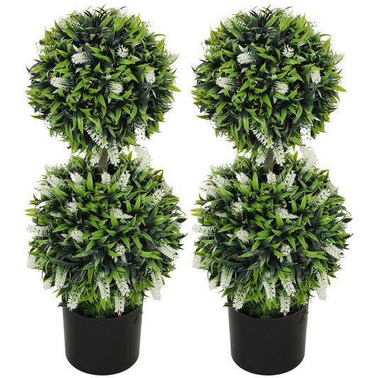 Artificial Lavender Trees, 70 cm, Set of 2, Indoor/Outdoor