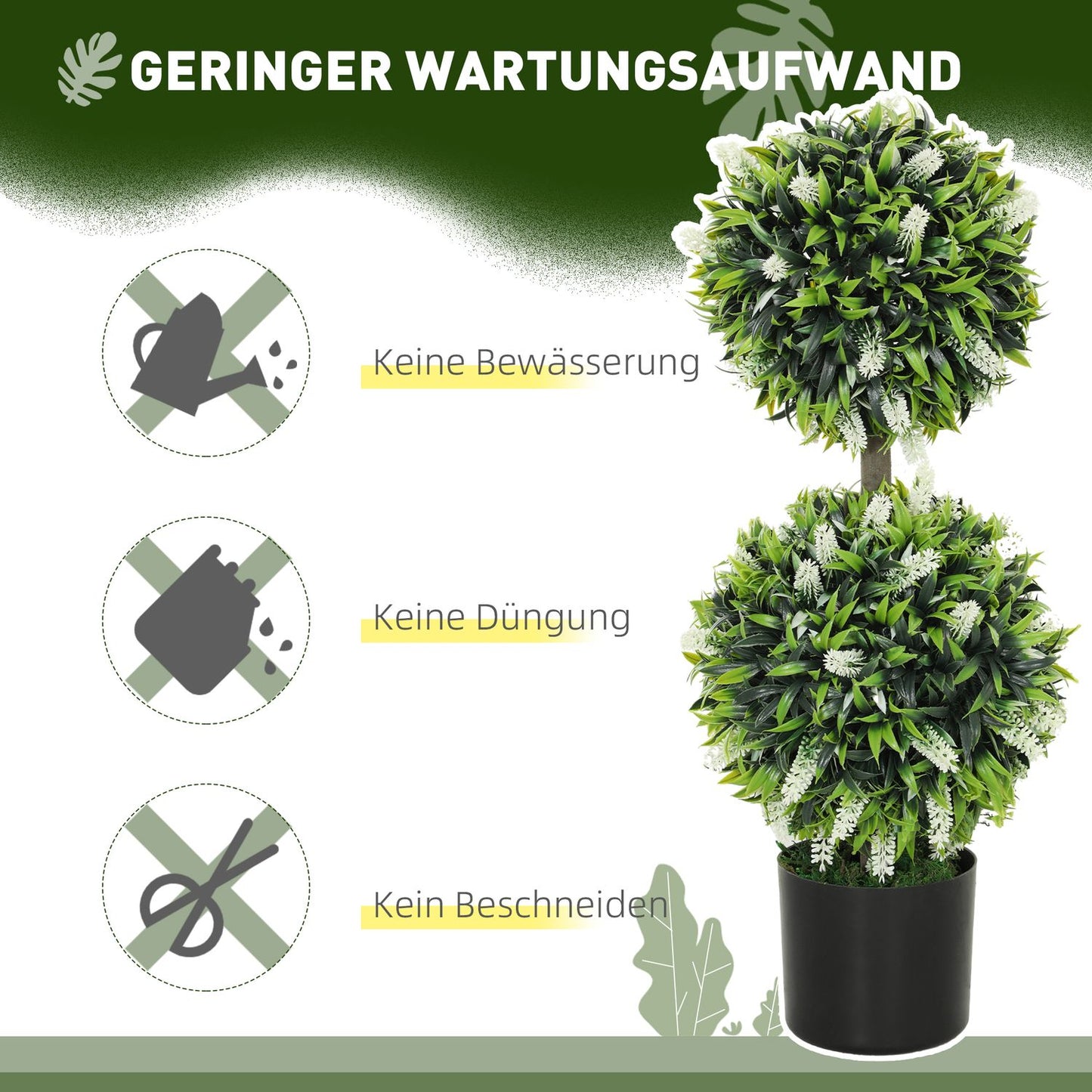 Artificial Lavender Trees, 70 cm, Set of 2, Indoor/Outdoor
